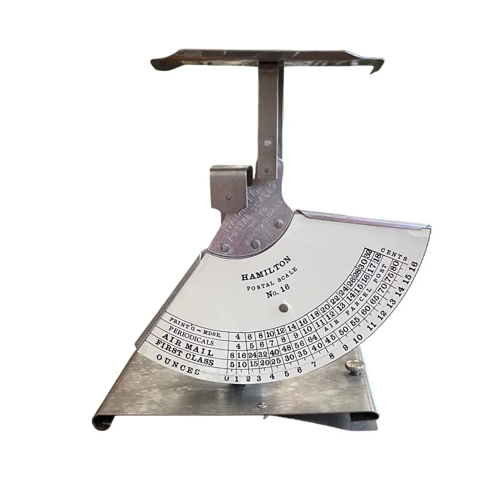 Vintage Hamilton No. 16 Postal Scale Metal Mechanical Desktop Mail Scale Retro